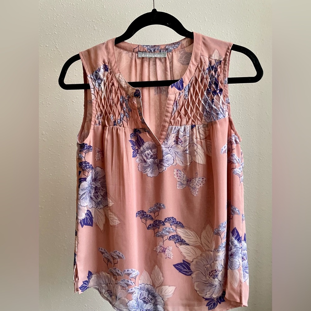 Floral Sleeveless Top in Pink and Purple